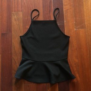 Size S black tank peplum top.